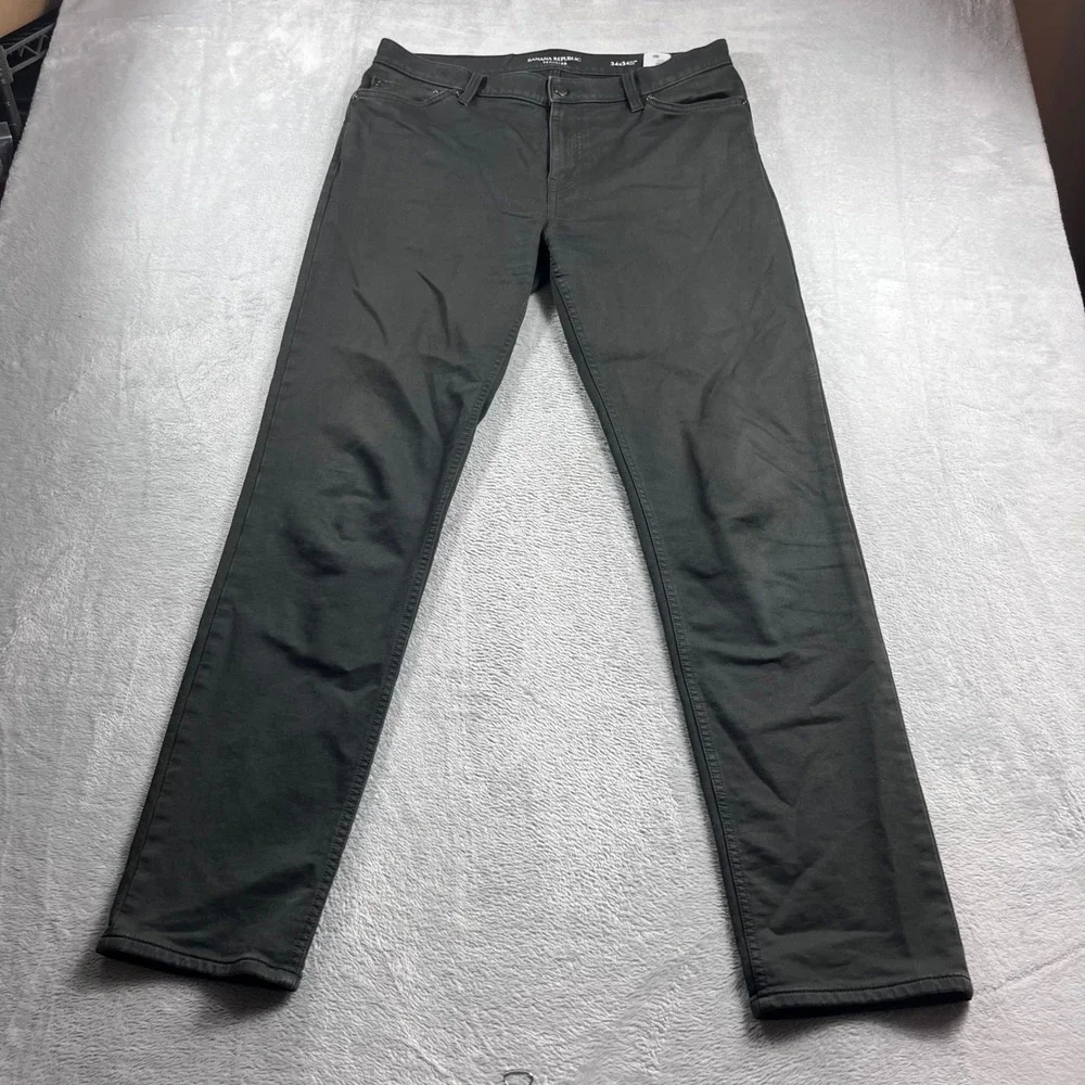 Banana Republic Traveler Slim Fit Pants Mens 34x34 Dark Gray Charcoal 5-Pocket
